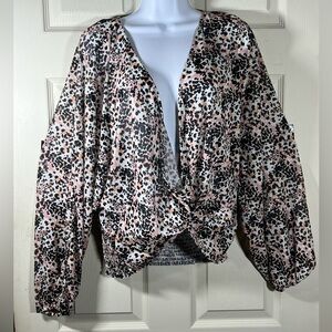 Daytrip Leopard Print Blouse - Pink and Black